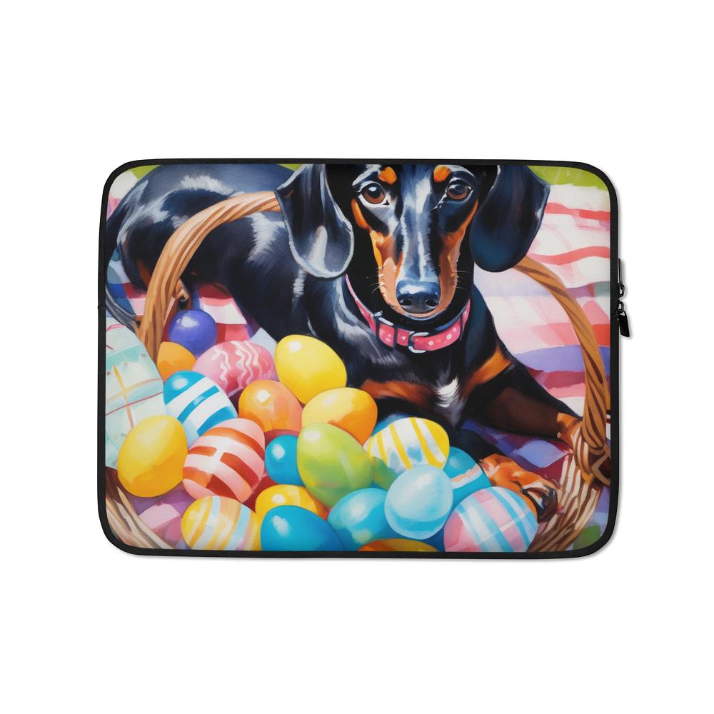 PugMug Custom Black Dachshund Laptop Sleeve