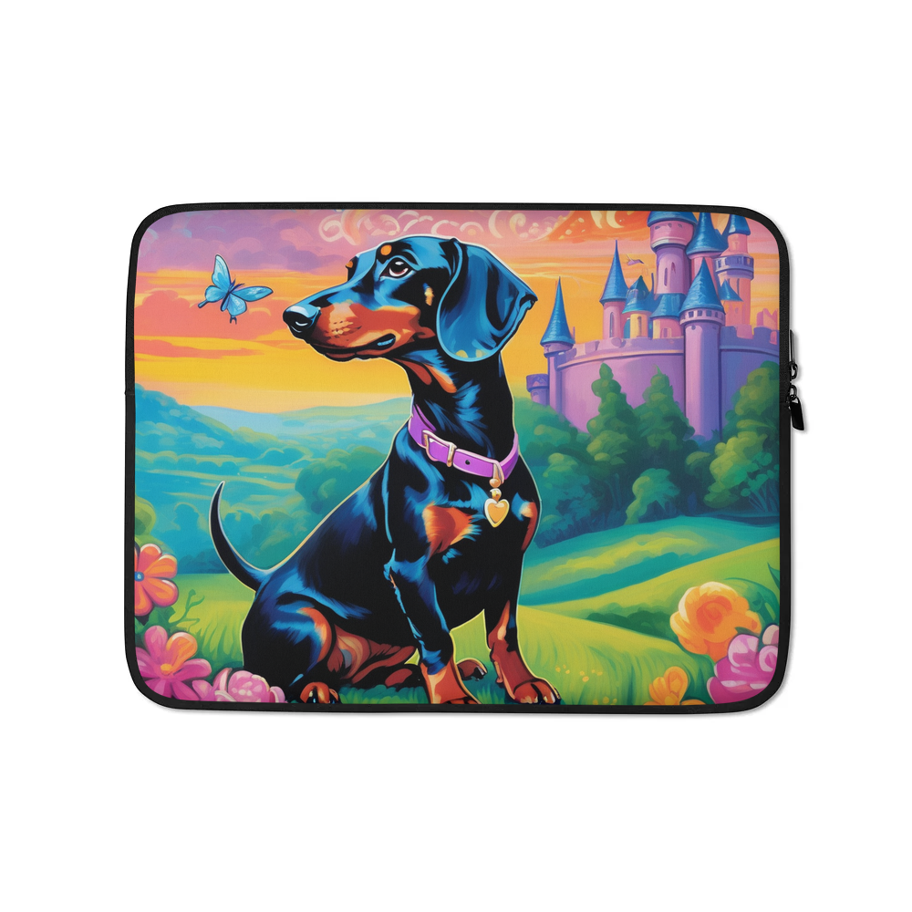 PugMug Custom Black Dachshund Laptop Sleeve