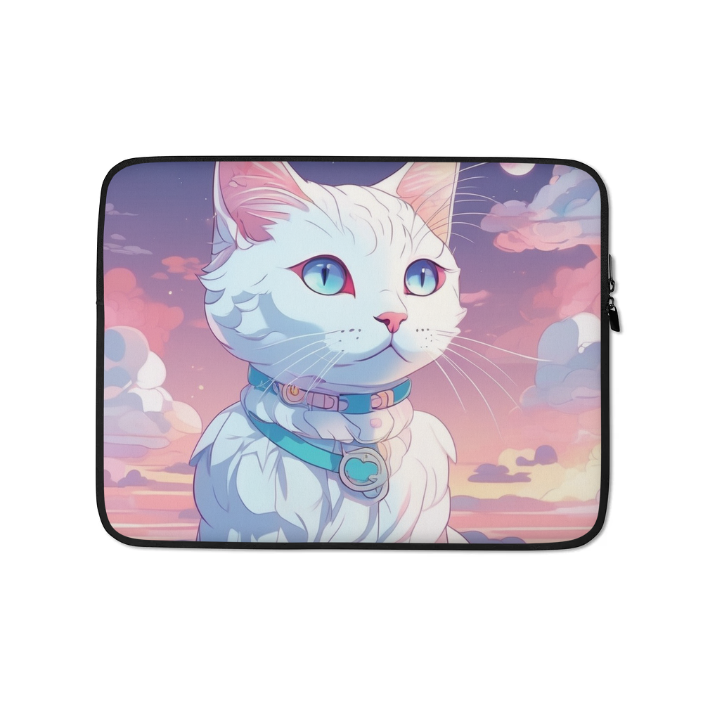 PugMug Custom White Companion Cat Laptop Sleeve
