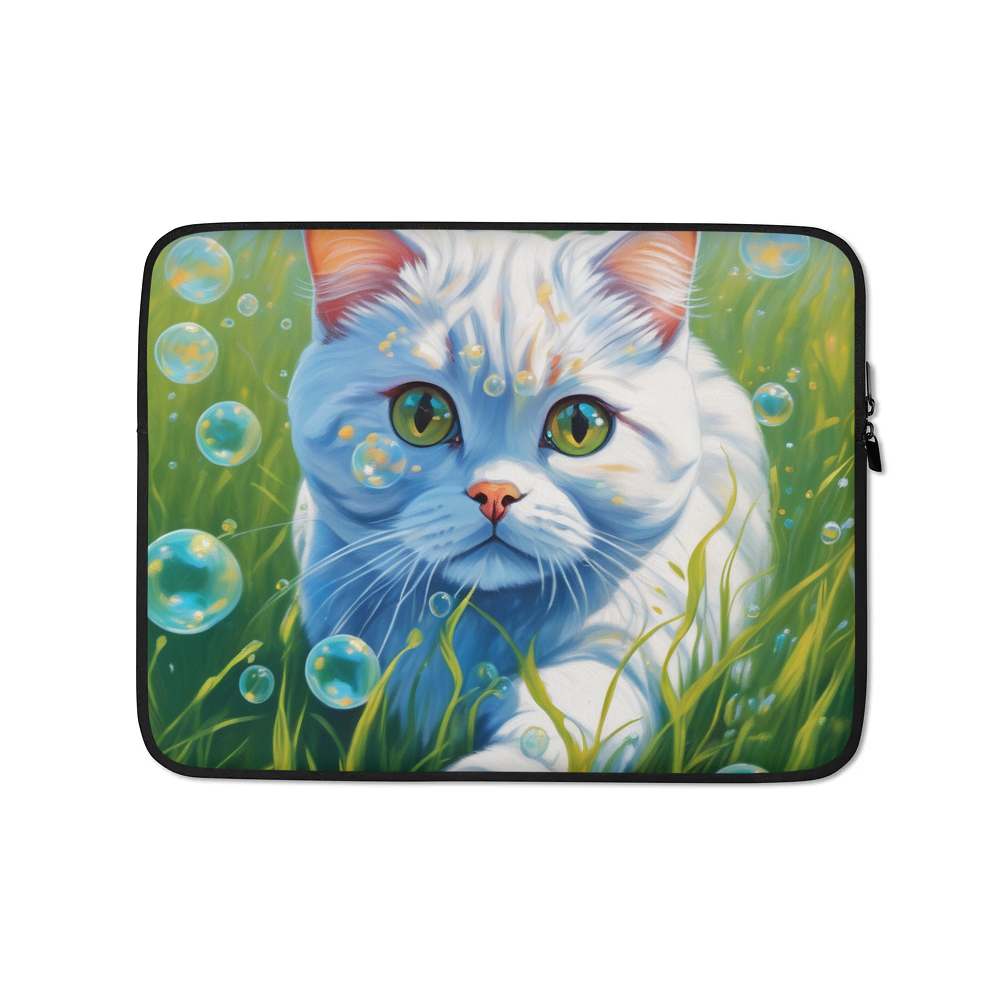 PugMug Custom White Scottish Fold Cat Laptop Sleeve