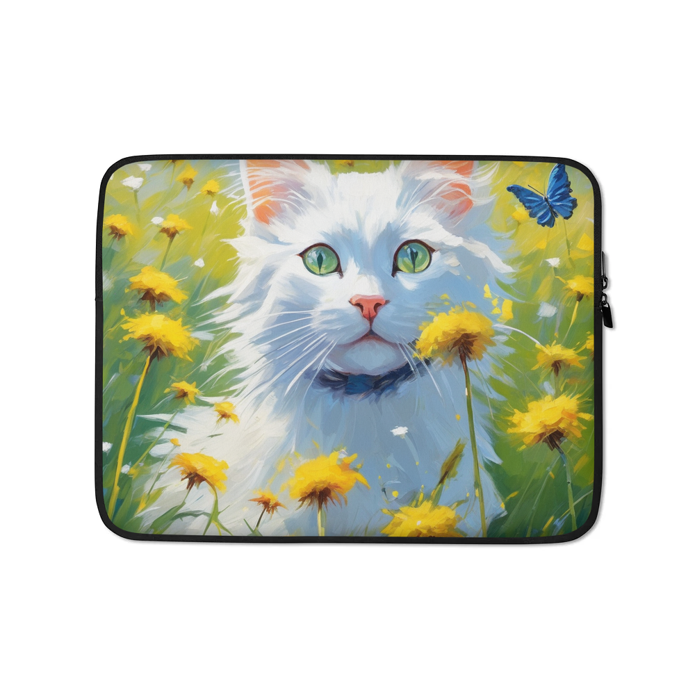 PugMug Custom White Companion Cat Laptop Sleeve