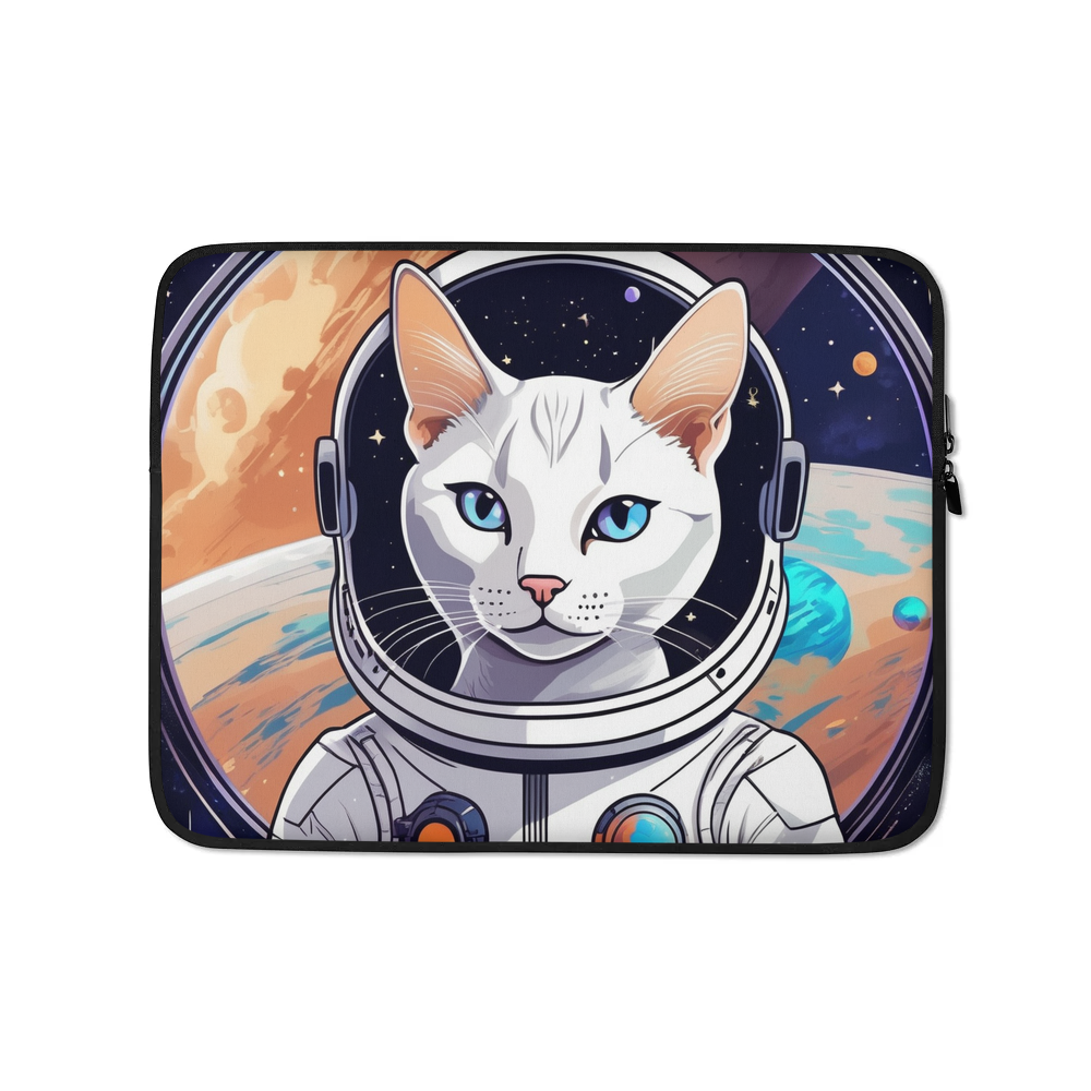 PugMug Custom White Abyssinian Cat Laptop Sleeve