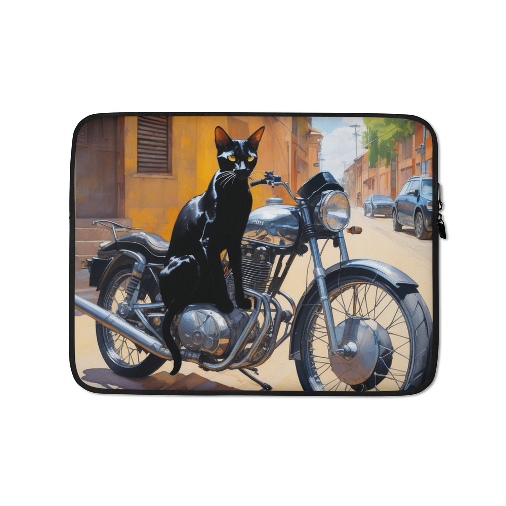 PugMug Custom Black Abyssinian Cat Laptop Sleeve