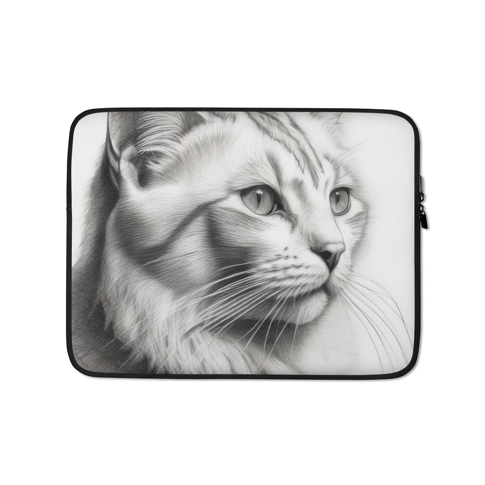 PugMug Custom White Exotic Cat Laptop Sleeve