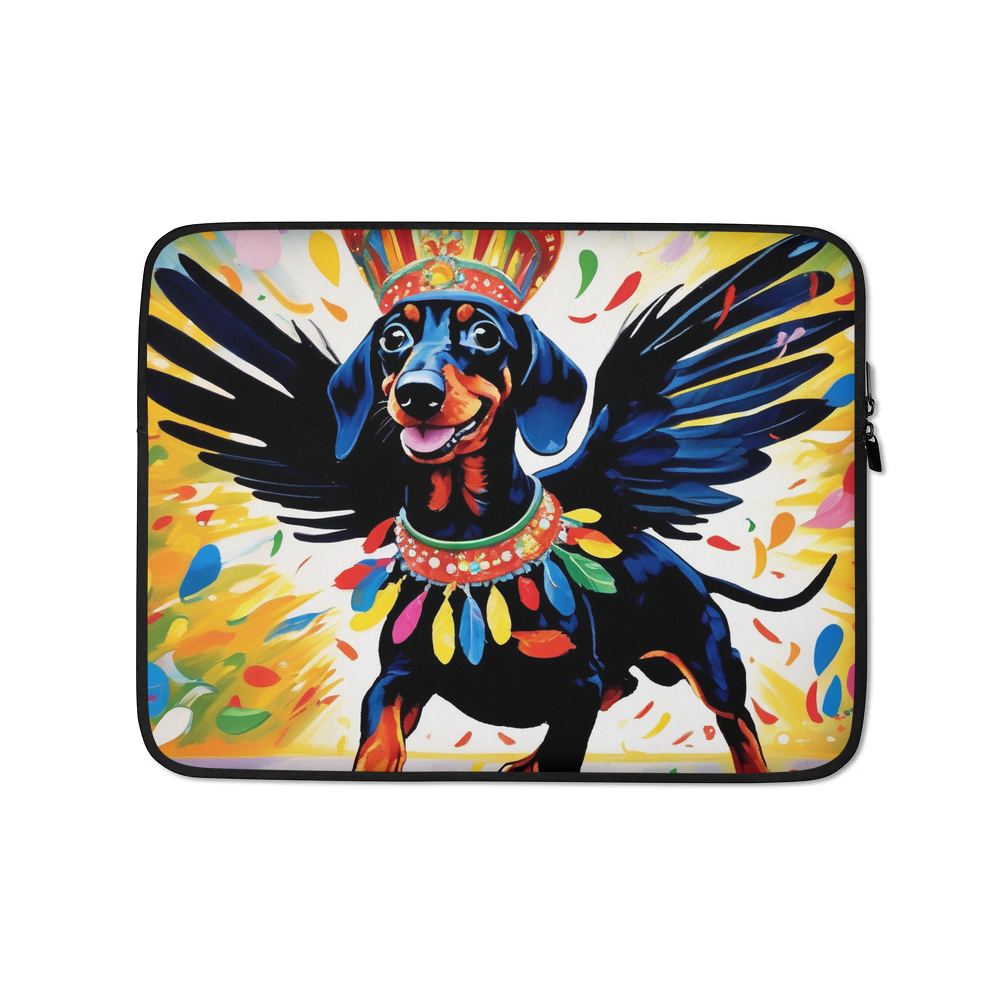 PugMug Custom Black Dachshund Laptop Sleeve