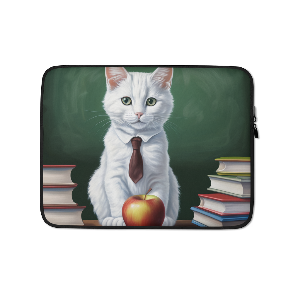 PugMug Custom White Companion Cat Laptop Sleeve