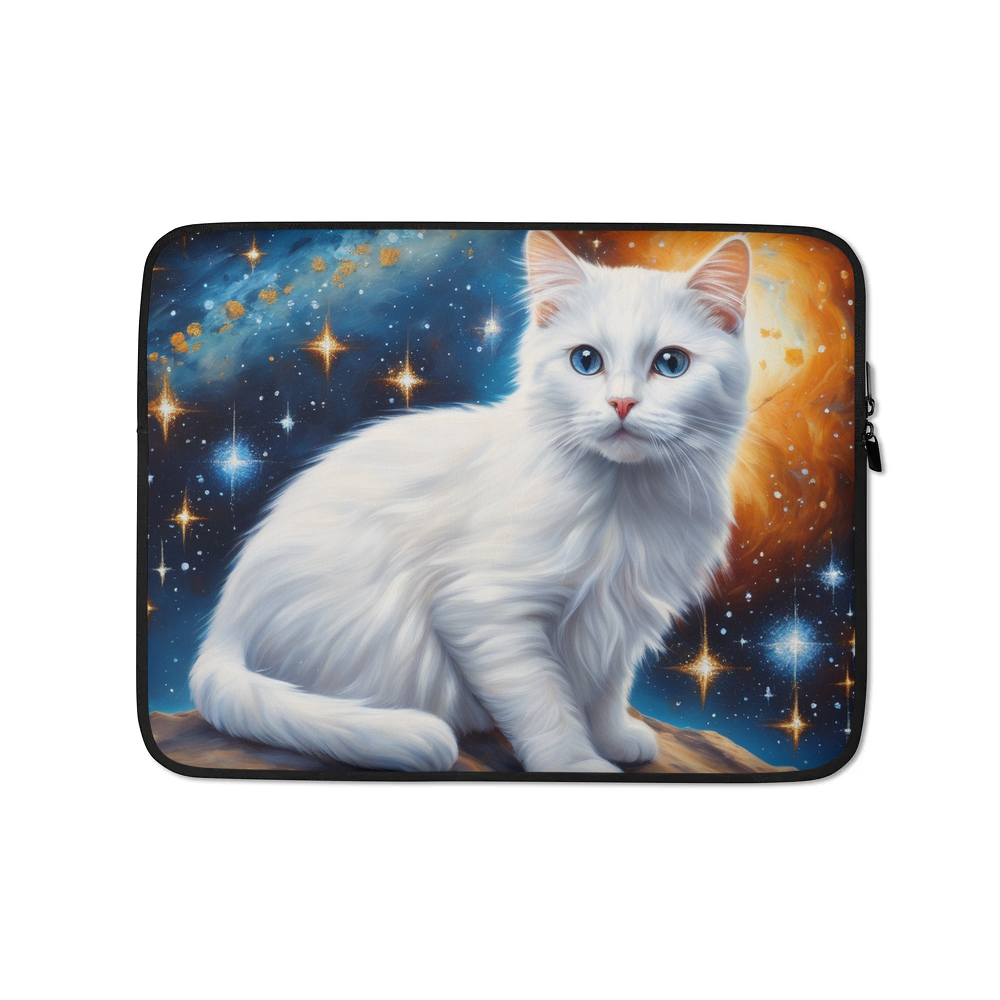 PugMug Custom White Companion Cat Laptop Sleeve