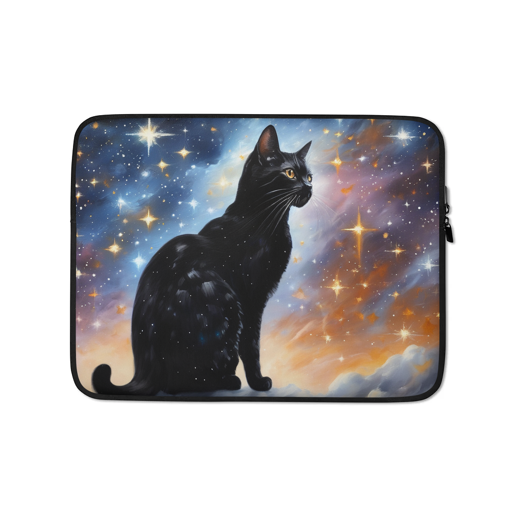 PugMug Custom Black American Shorthair Cat Laptop Sleeve