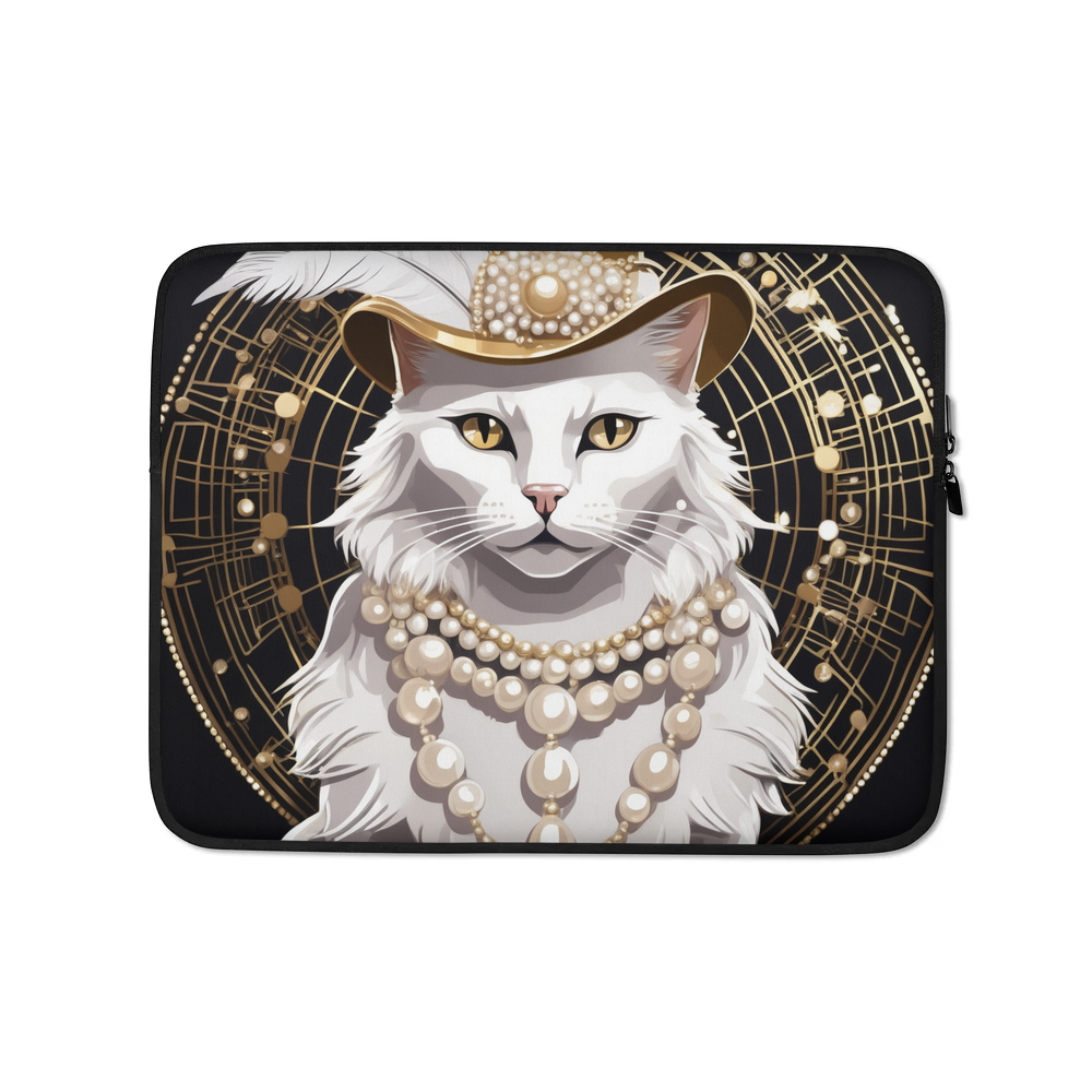 PugMug Custom White Companion Cat Laptop Sleeve