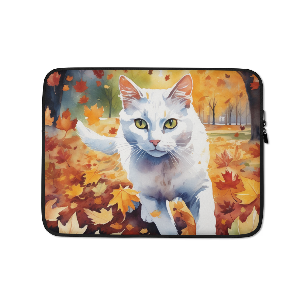 PugMug Custom White Companion Cat Laptop Sleeve