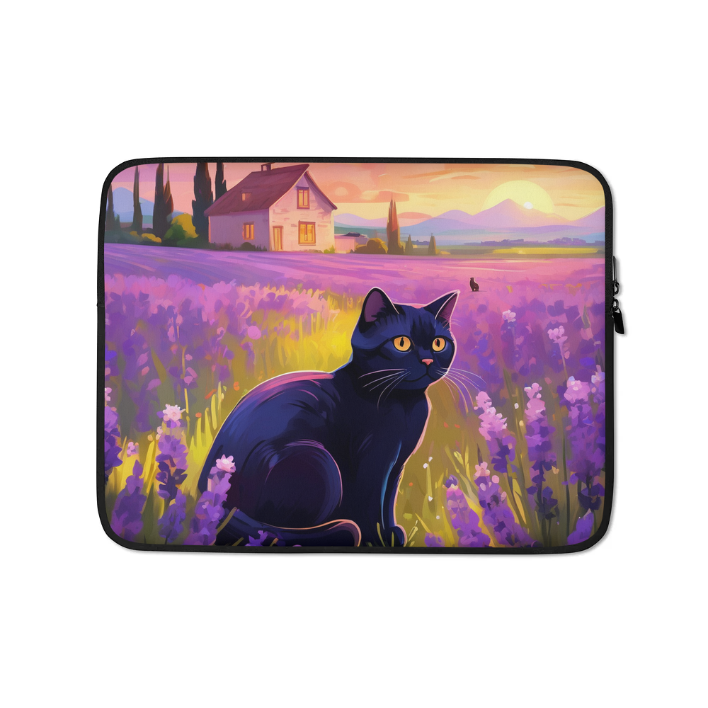 PugMug Custom Black Scottish Fold Cat Laptop Sleeve