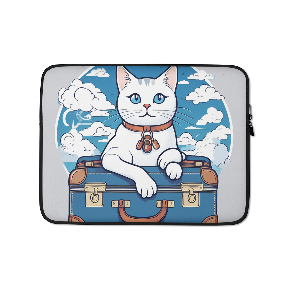 PugMug Custom White Companion Cat Laptop Sleeve