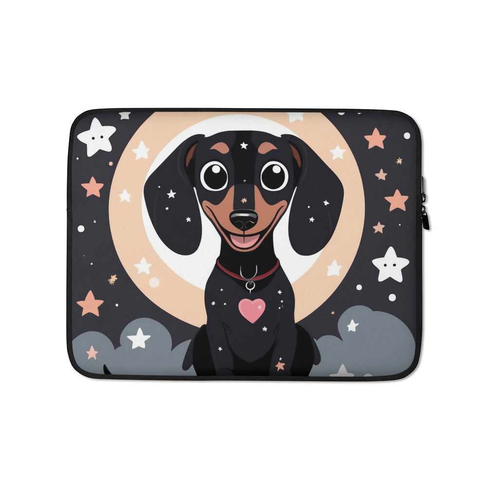 PugMug Custom Black Dachshund Laptop Sleeve