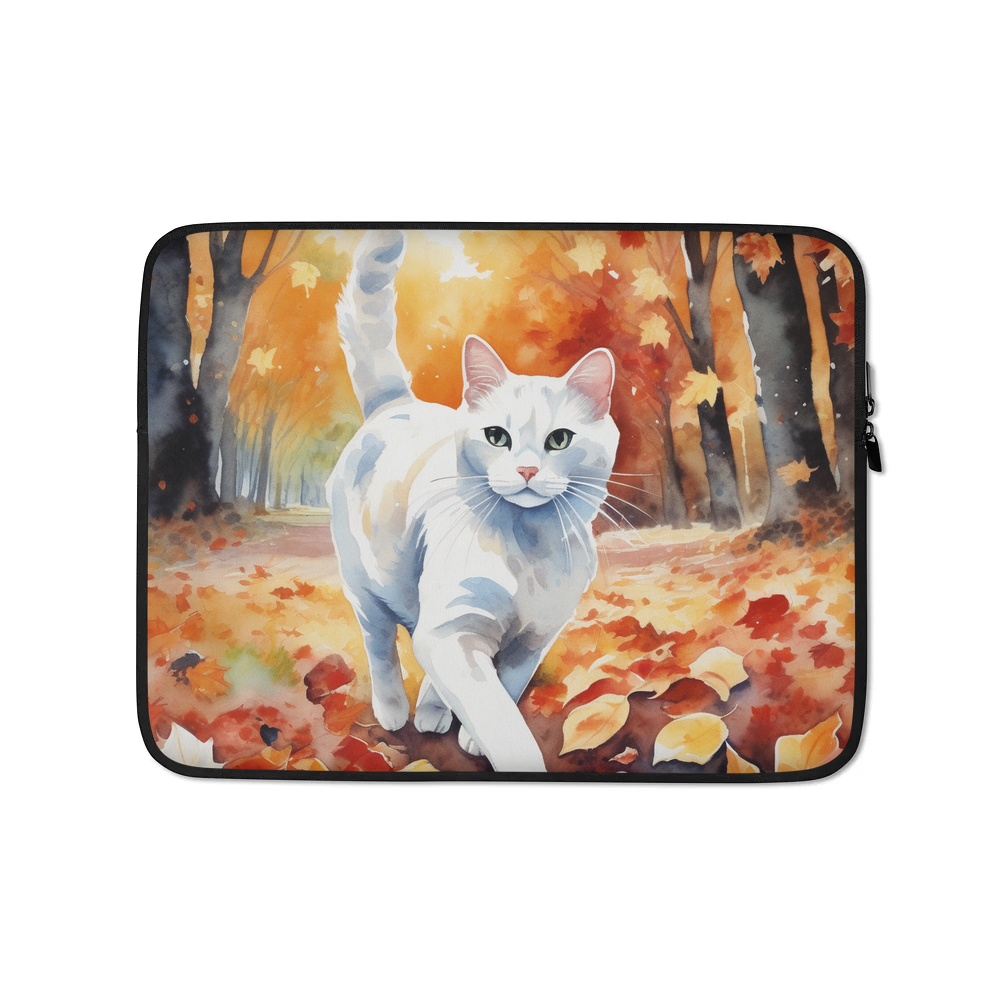 PugMug Custom White Companion Cat Laptop Sleeve