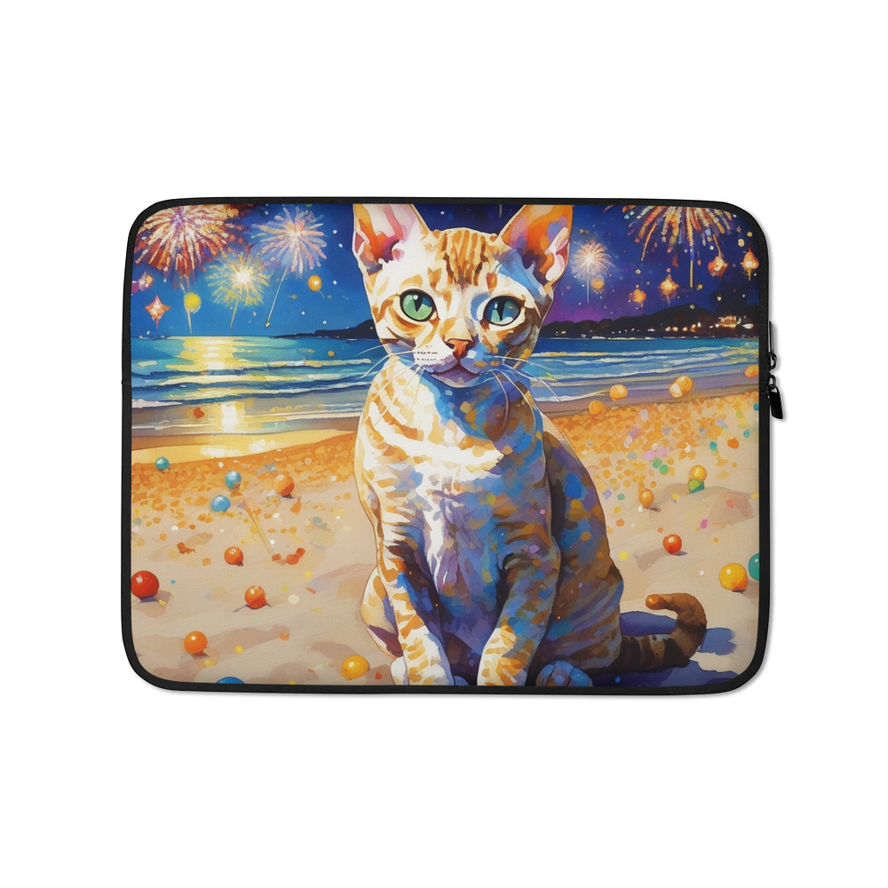 PugMug Custom Tabby Devon Rex Cat Laptop Sleeve