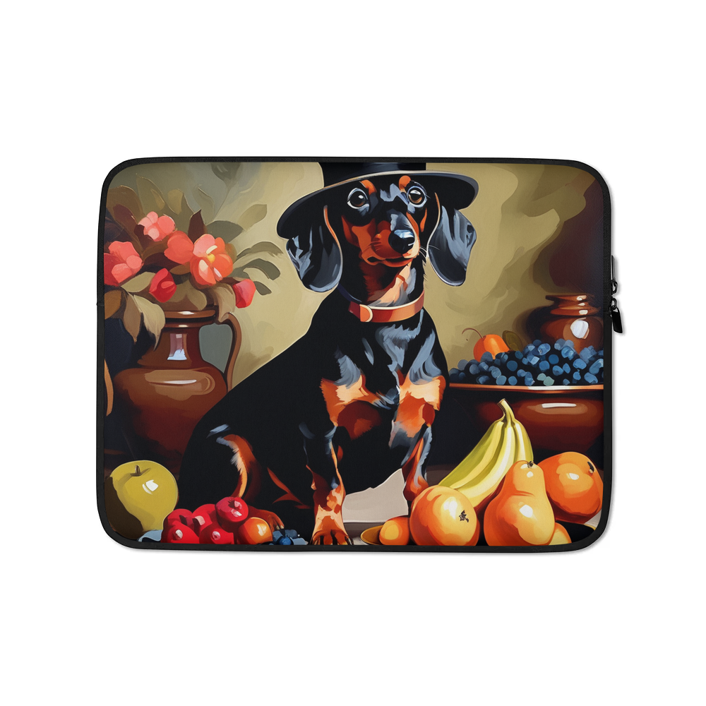PugMug Custom Black Dachshund Laptop Sleeve