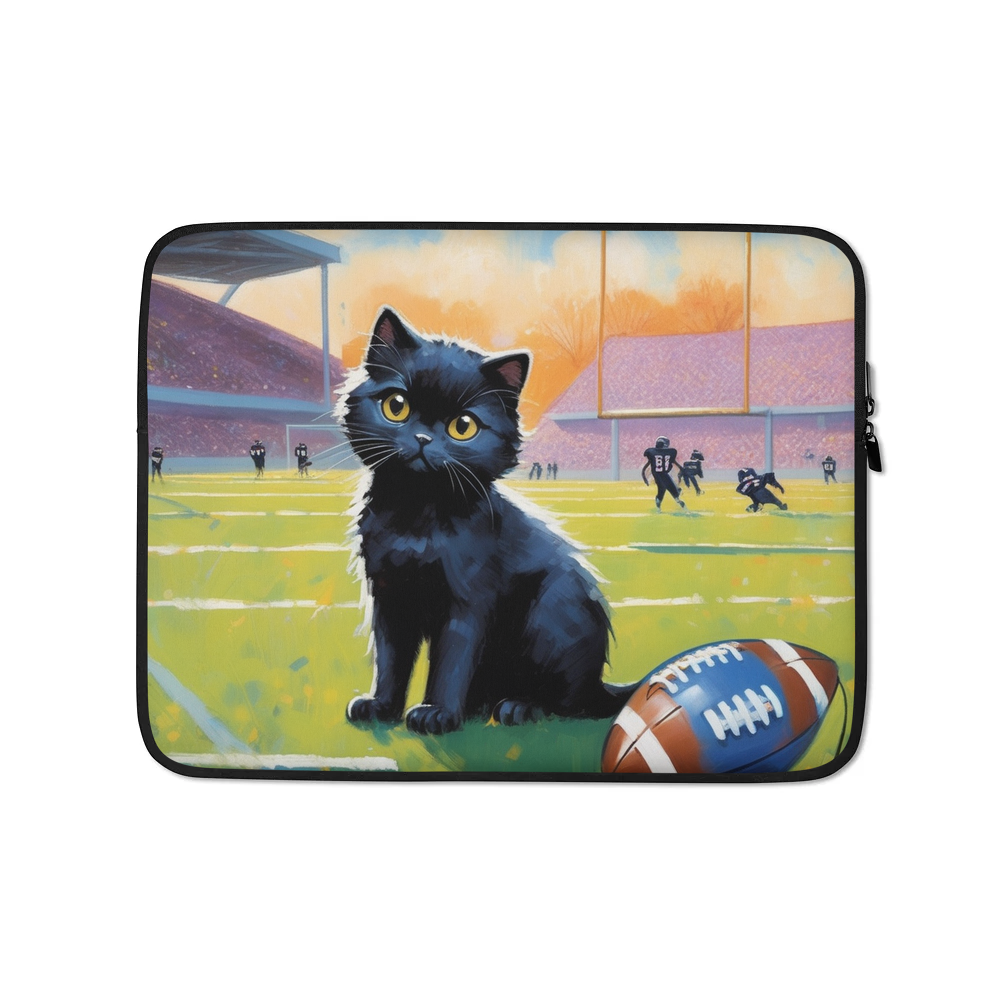 PugMug Custom Black Scottish Fold Cat Laptop Sleeve