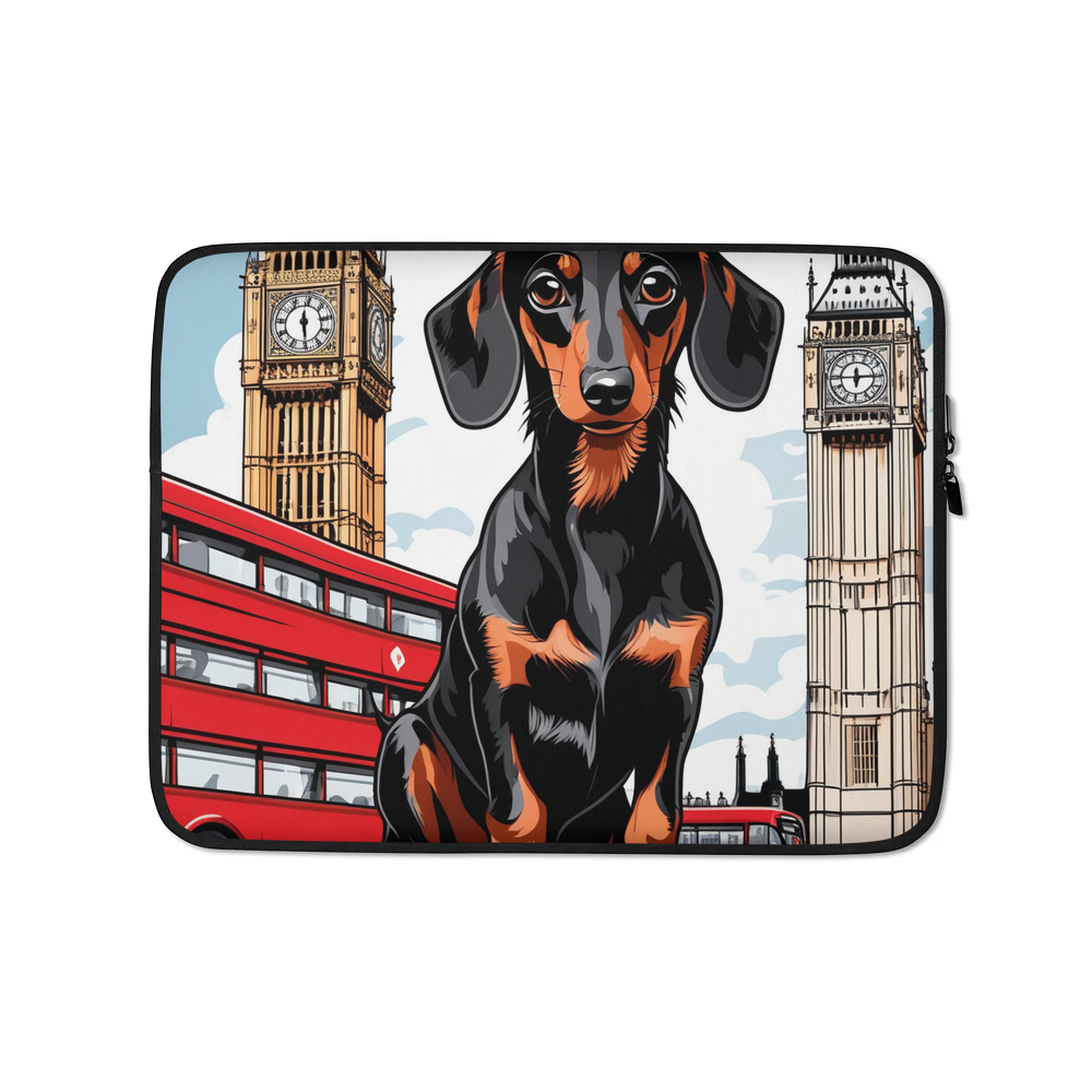 PugMug Custom Black Dachshund Laptop Sleeve