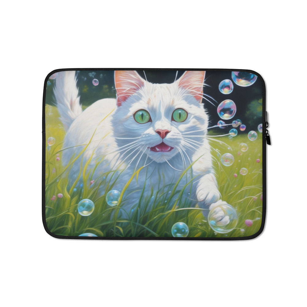 PugMug Custom White Companion Cat Laptop Sleeve