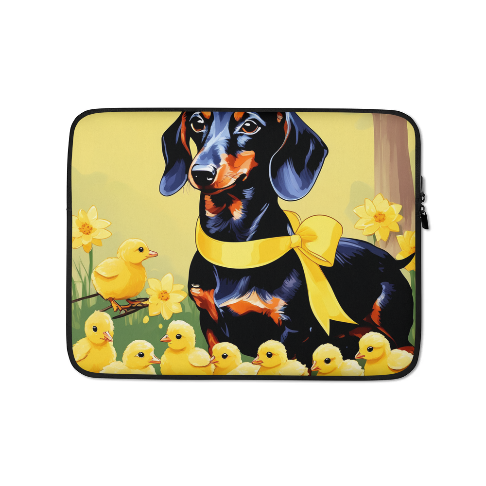 PugMug Custom Black Dachshund Laptop Sleeve