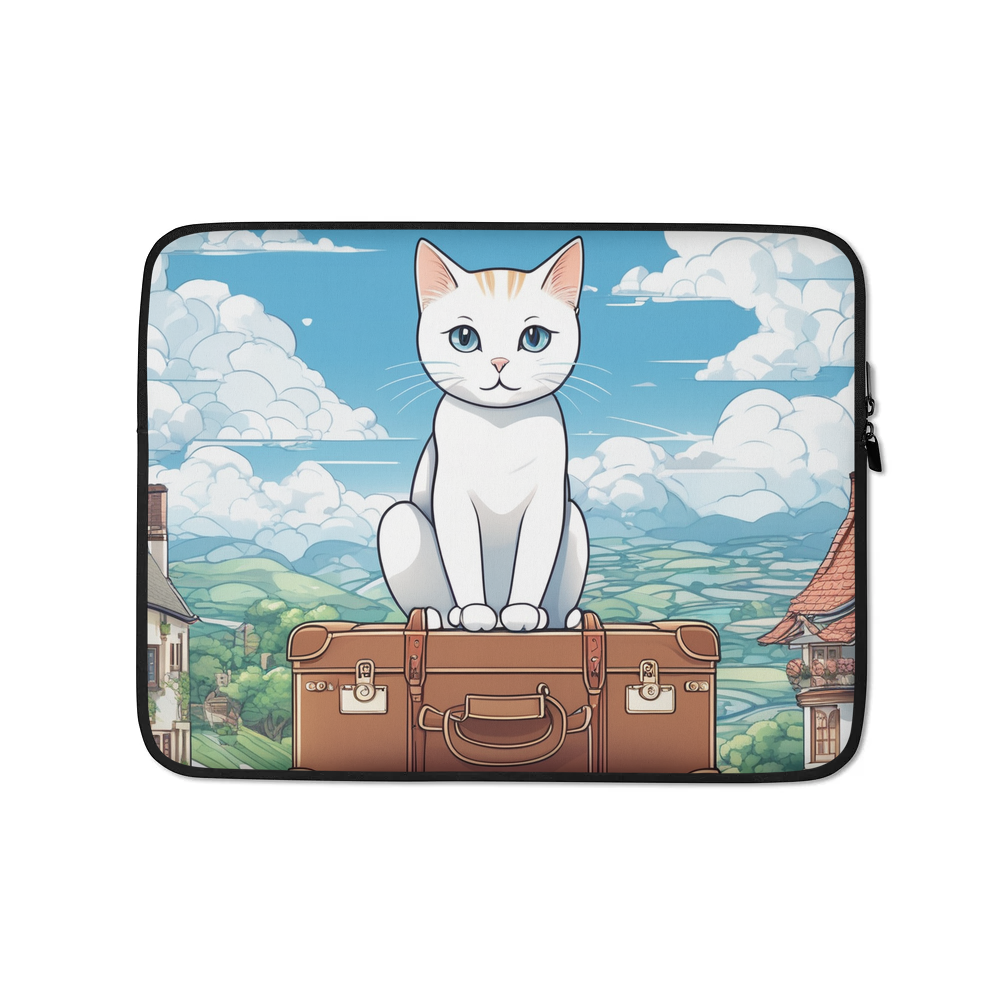PugMug Custom White Companion Cat Laptop Sleeve