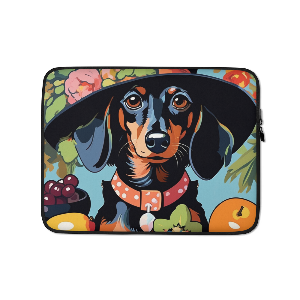 PugMug Custom Black Dachshund Laptop Sleeve