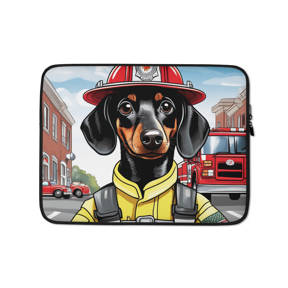 PugMug Custom Black Dachshund Laptop Sleeve