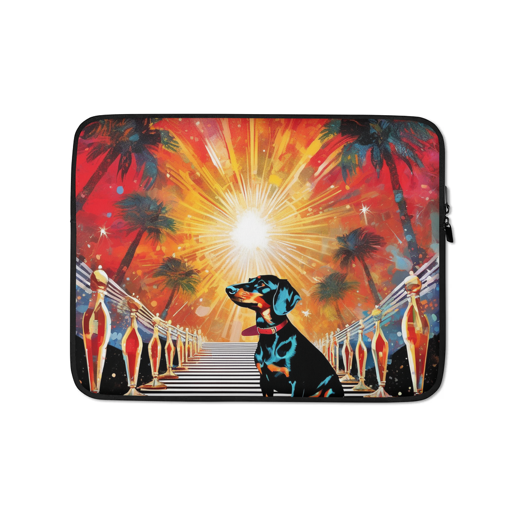 PugMug Custom Black Dachshund Laptop Sleeve