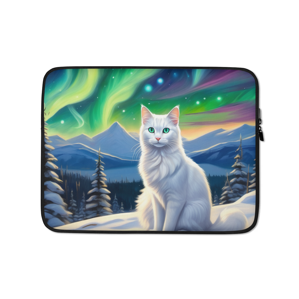 PugMug Custom White Companion Cat Laptop Sleeve