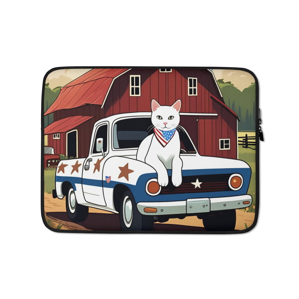 PugMug Custom White Companion Cat Laptop Sleeve