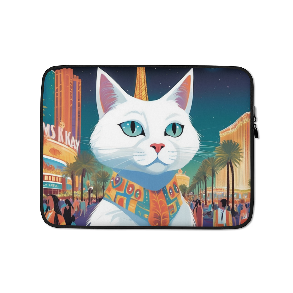 PugMug Custom White Companion Cat Laptop Sleeve