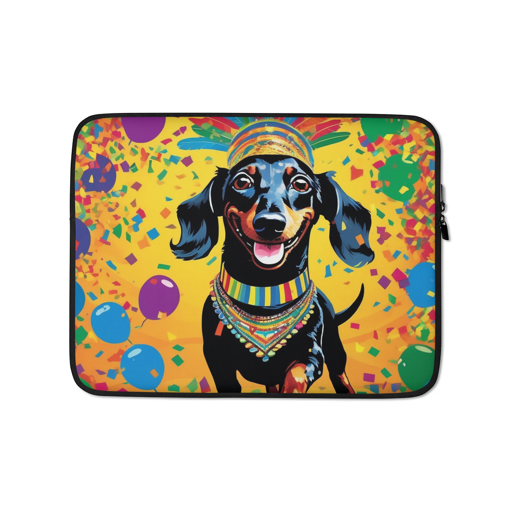 PugMug Custom Black Dachshund Laptop Sleeve