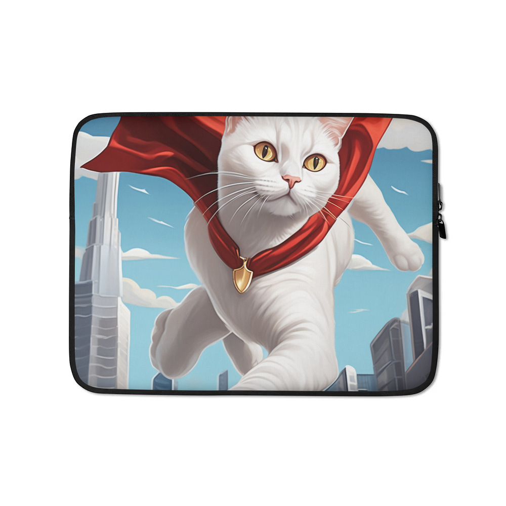 PugMug Custom White Companion Cat Laptop Sleeve