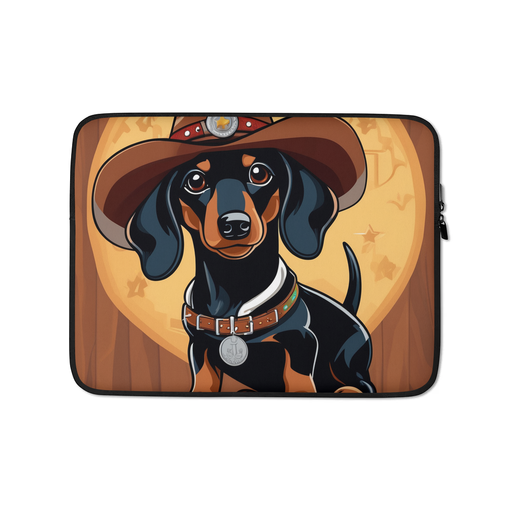 PugMug Custom Black Dachshund Laptop Sleeve