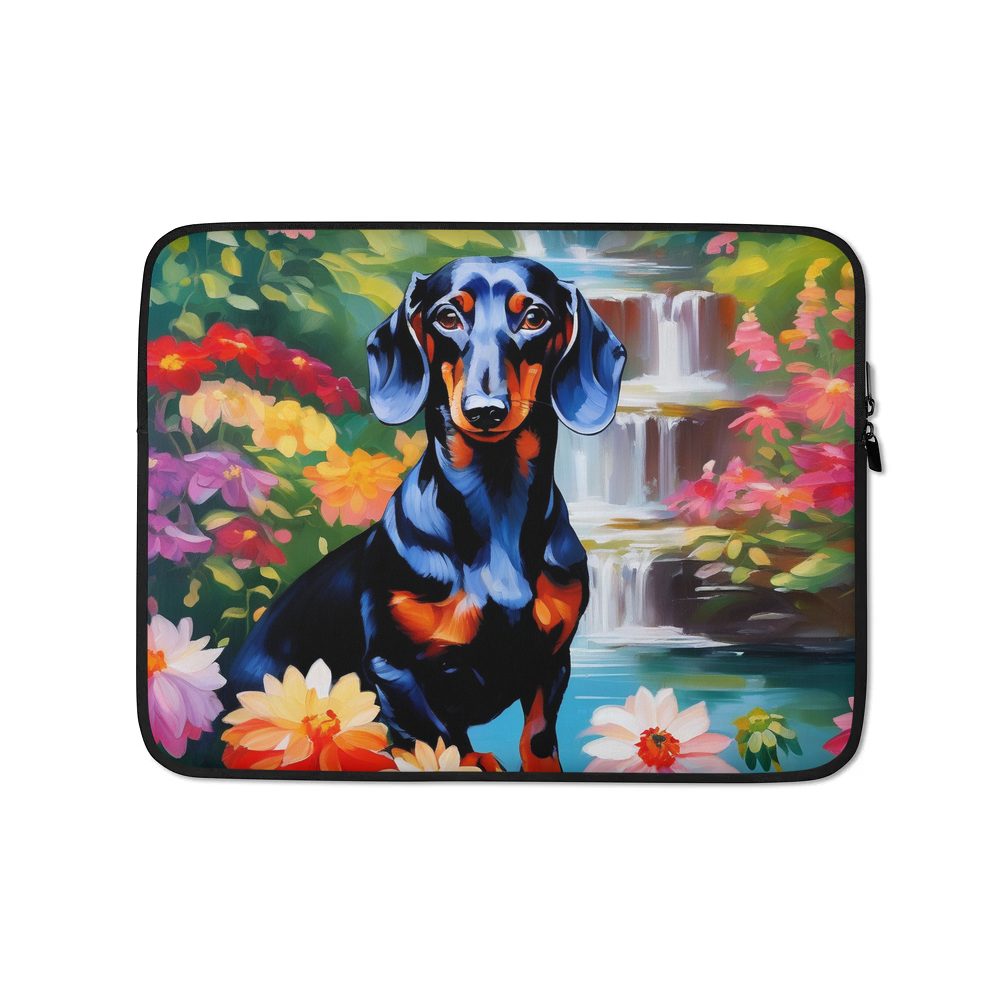PugMug Custom Black Dachshund Laptop Sleeve