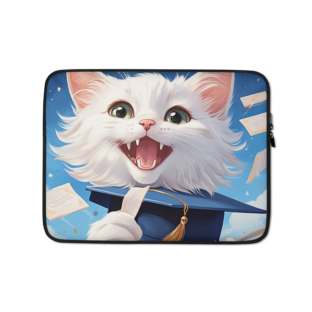 PugMug Custom White Companion Cat Laptop Sleeve