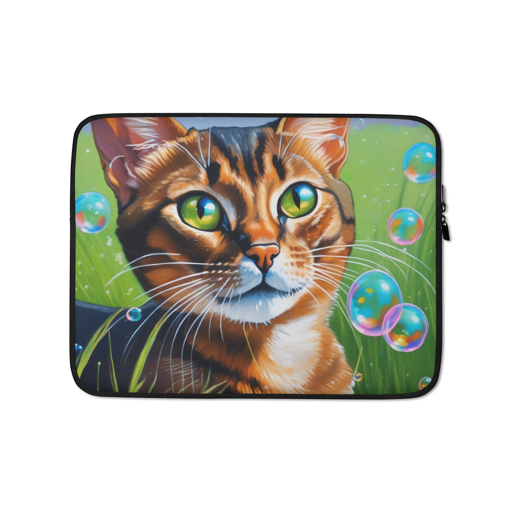 PugMug Custom Tabby Abyssinian Cat Laptop Sleeve