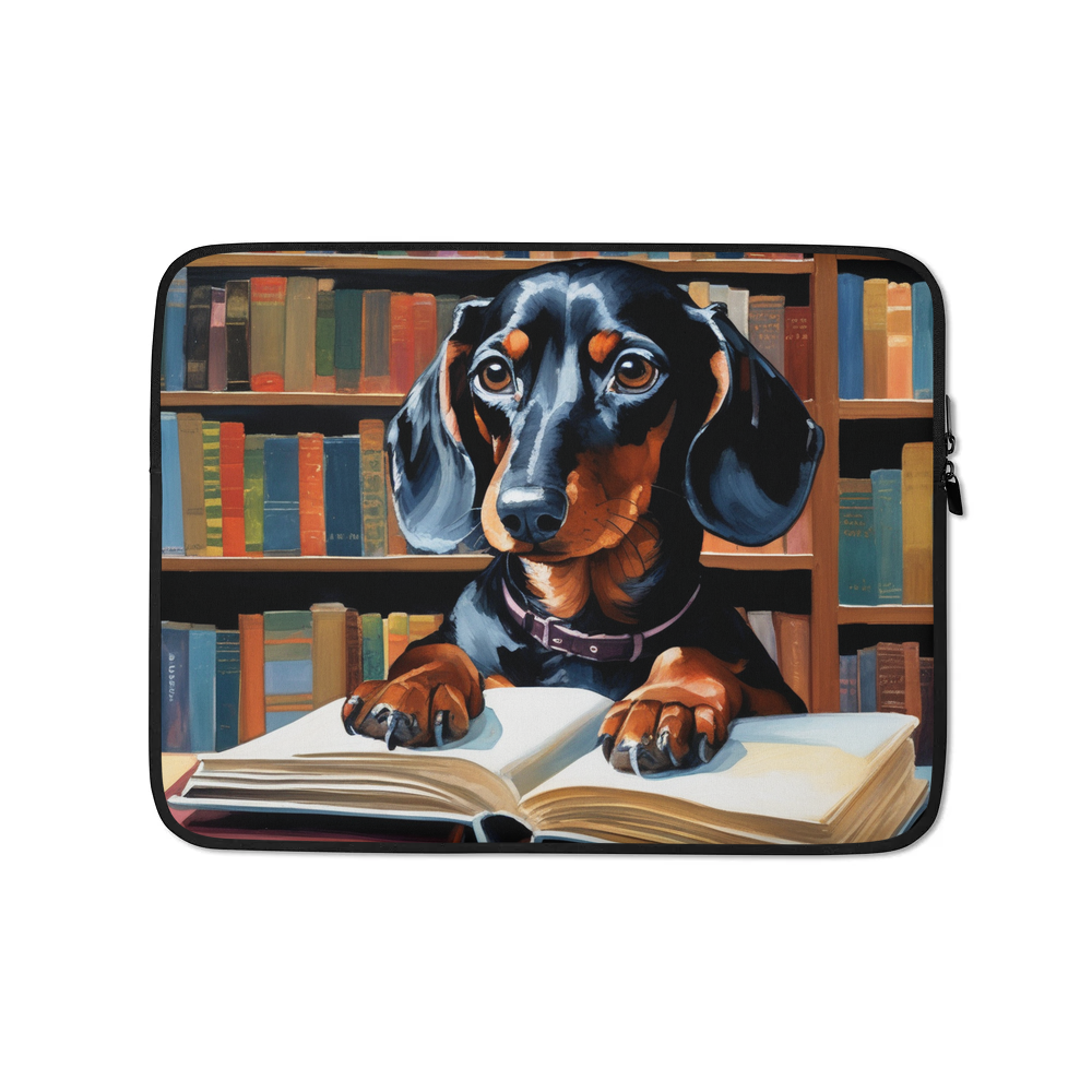 PugMug Custom Black Dachshund Laptop Sleeve