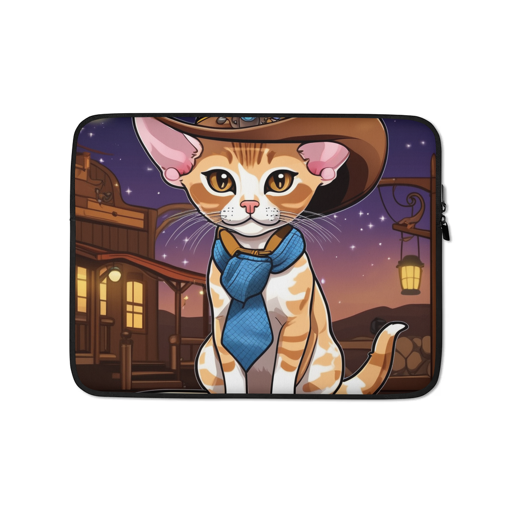 PugMug Custom Tabby Devon Rex Cat Laptop Sleeve