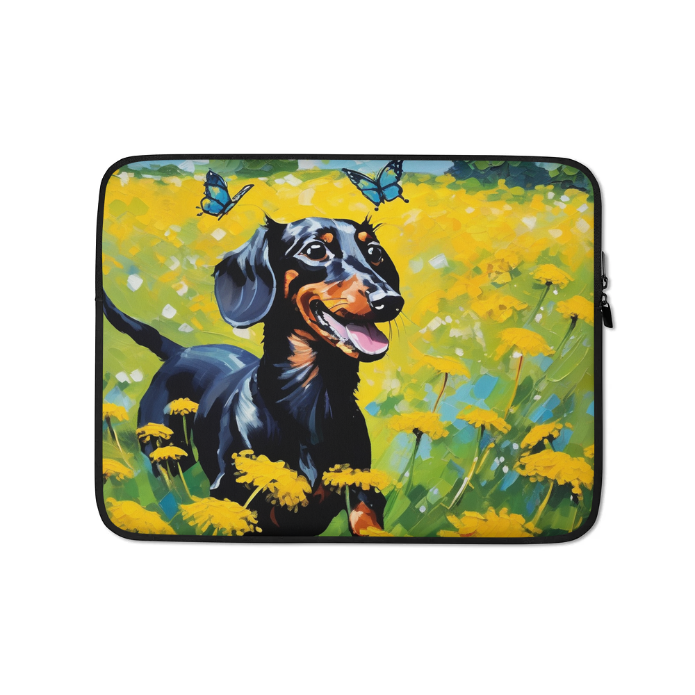 PugMug Custom Black Dachshund Laptop Sleeve
