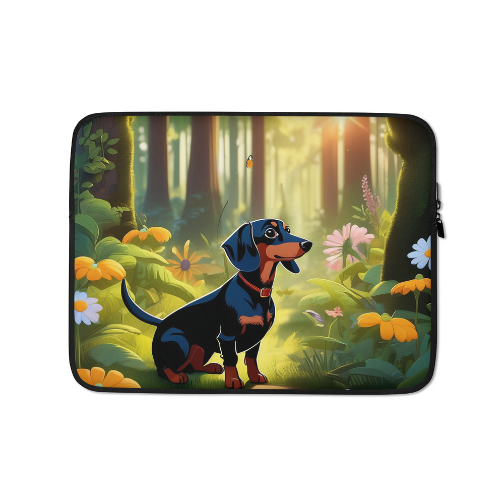 PugMug Custom Black Dachshund Laptop Sleeve