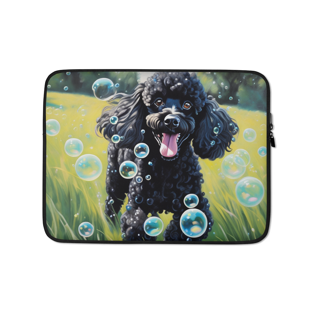 PugMug Custom Black Poodle Laptop Sleeve