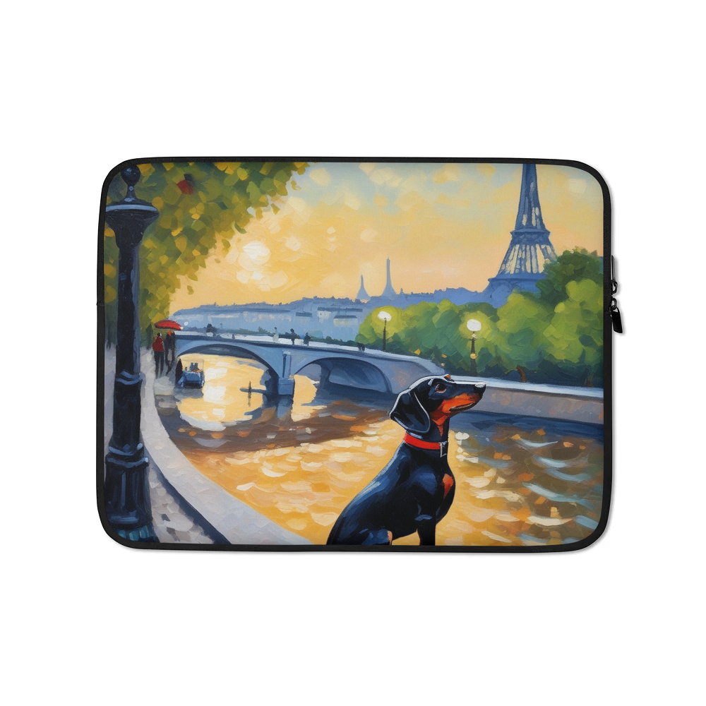 PugMug Custom Black Dachshund Laptop Sleeve