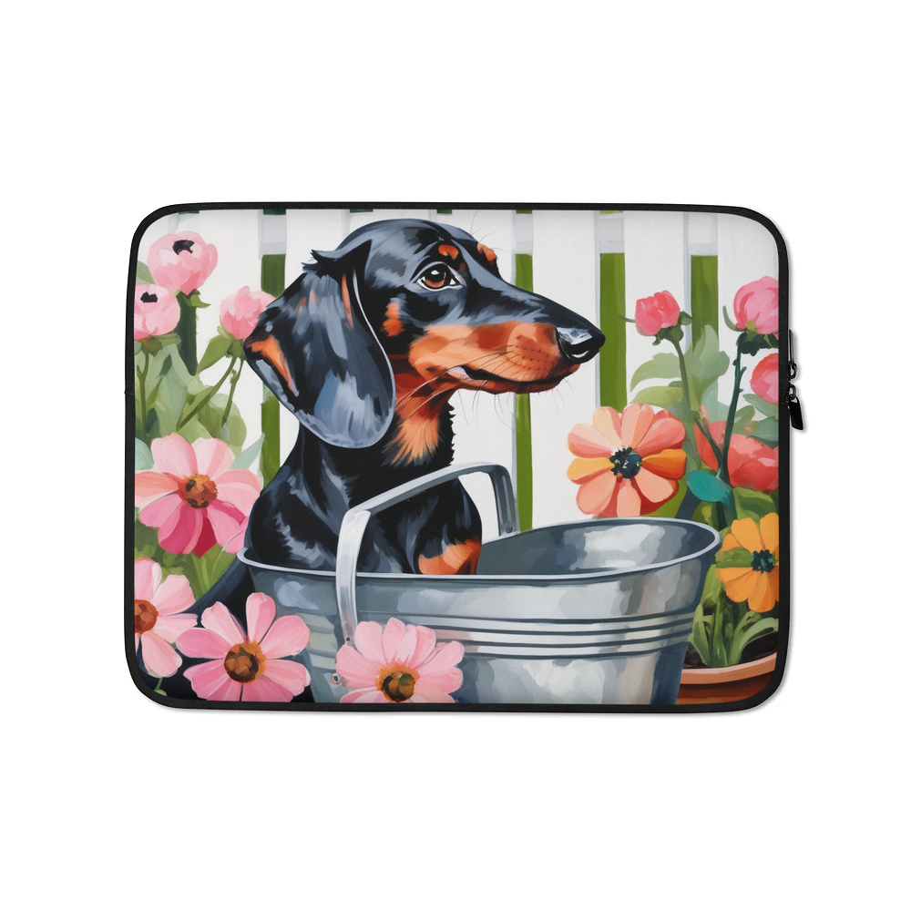 PugMug Custom Black Dachshund Laptop Sleeve
