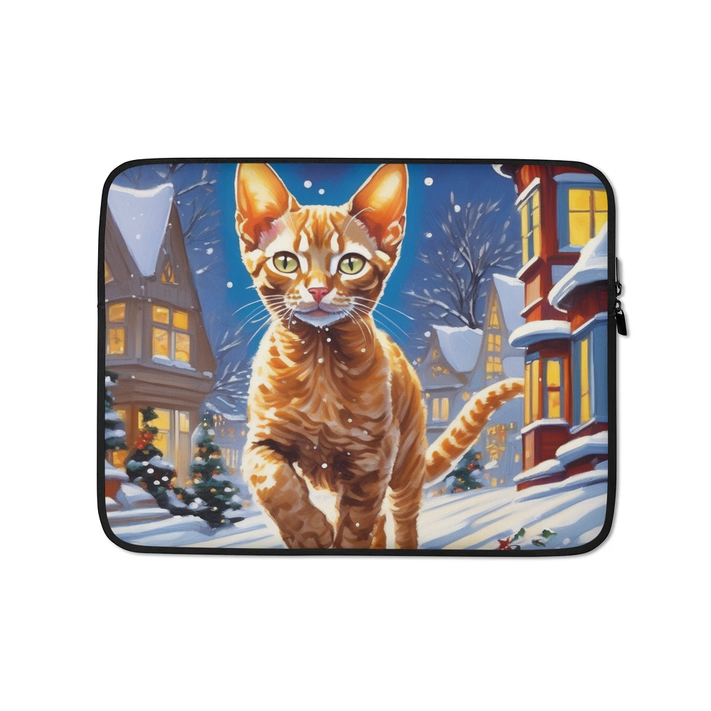 PugMug Custom Tabby Devon Rex Cat Laptop Sleeve