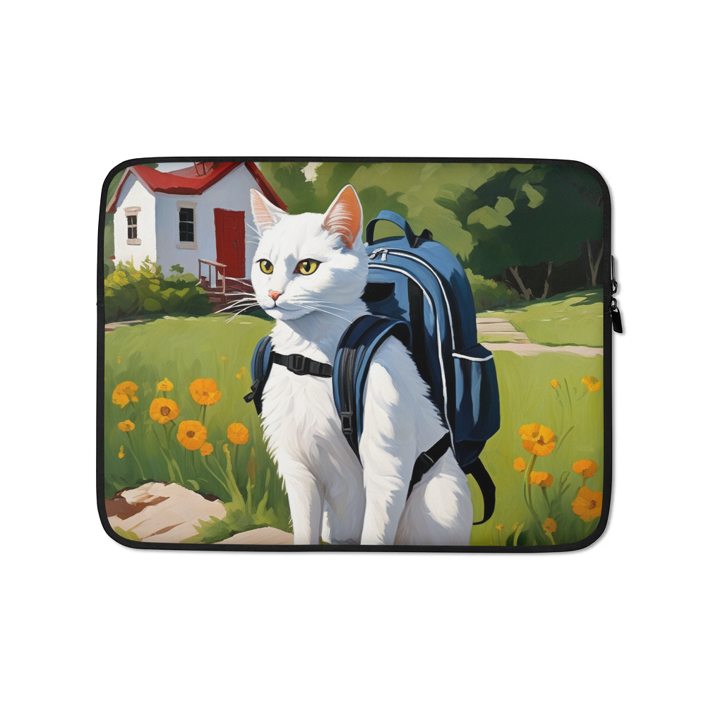PugMug Custom White Companion Cat Laptop Sleeve
