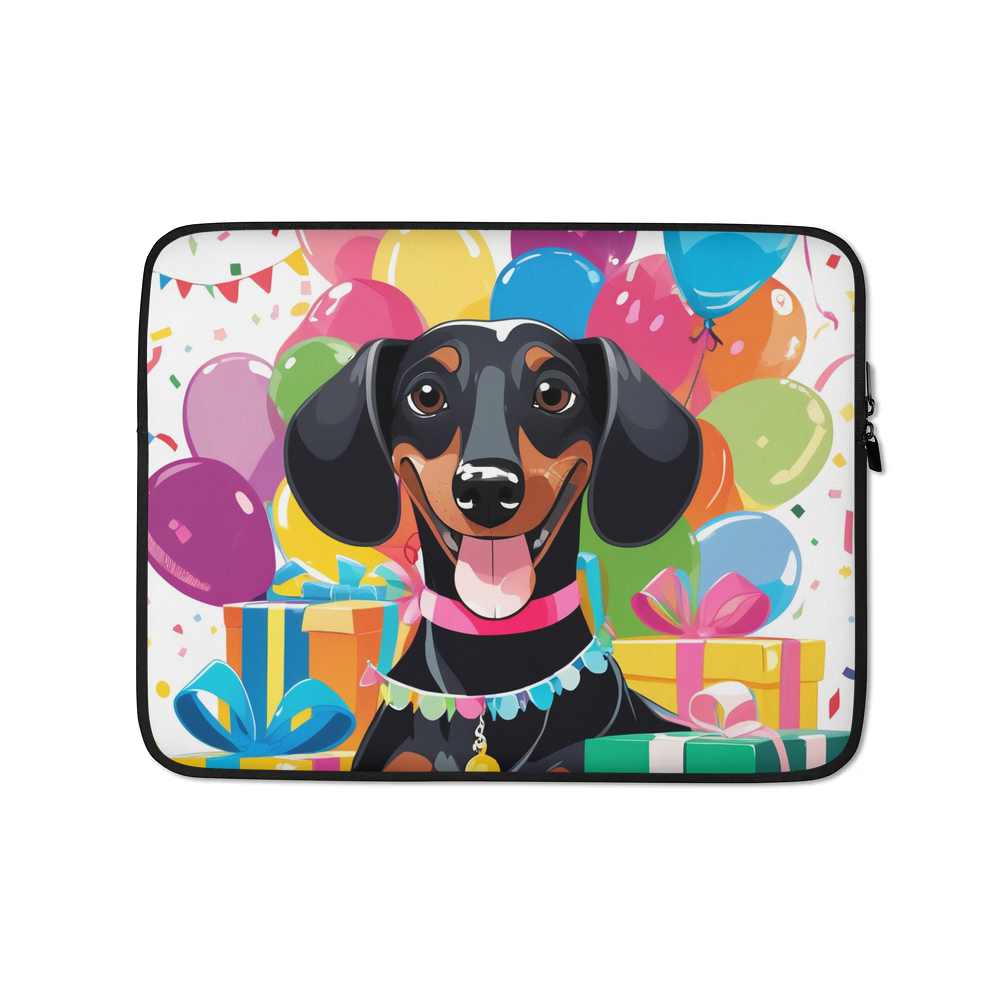 PugMug Custom Black Dachshund Laptop Sleeve
