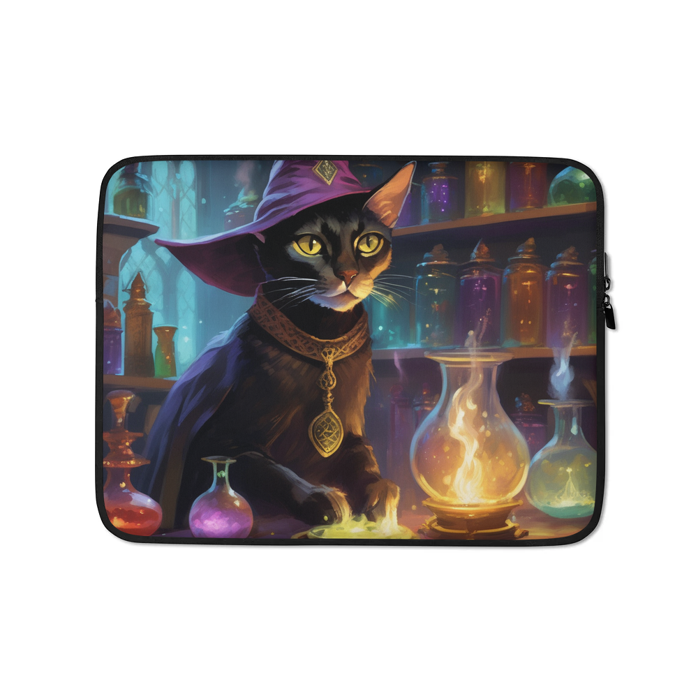 PugMug Custom Black Abyssinian Cat Laptop Sleeve