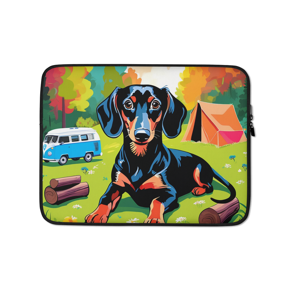 PugMug Custom Black Dachshund Laptop Sleeve