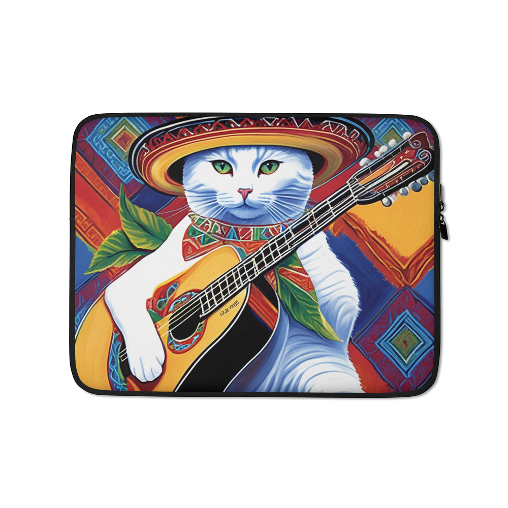 PugMug Custom White Companion Cat Laptop Sleeve